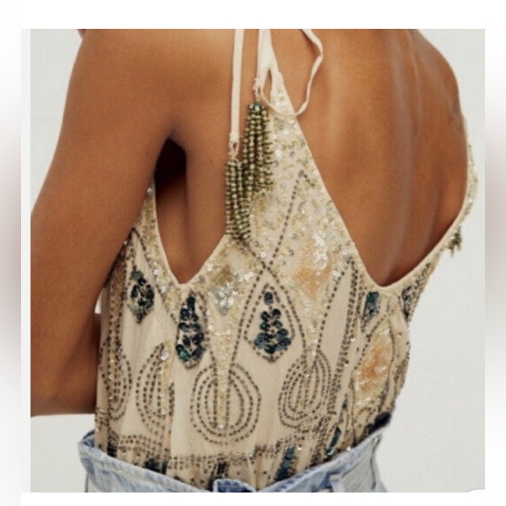 NWT Free People Sequin Party Bodysuit Size Medium